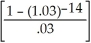 Alterative A: PV of 14 000: n = 7(2) = 14; i =   = 0.03; FV = 14 000; I/Y = 6; P/Y = C/Y = 2 PV = 14000   = $9 255.65 Programmed solution:   NPVA = 9255.65 - 4000.00 = $5255.65 =$5 256. Alternative B: PMT = 500; n = 7(2) = 14; i = 0.03; I/Y = 6; P/Y = C/Y = 2 PV = 500   = $5648.04 Programmed solution:   NPVB= 5648.04 - 3600.00 = $2048.04 = $2 048. Since NPVA > NPVB, alternative A is preferred.