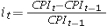 <strong>Which of the following correctly identifies the expression for calculating the inflation rate for period t,based on the CPI?</strong> A) B) C) D)
