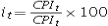 <strong>Which of the following correctly identifies the expression for calculating the inflation rate for period t,based on the CPI?</strong> A) B) C) D)