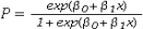 <strong>Which of the following represents a logistic regression model?</strong> A) P = β<sub>0</sub> + β<sub>1</sub>x B) C) P = β<sub>0 </sub>+ β<sub>1</sub> ln(x) D) P = exp(β<sub>0 </sub>+ β<sub>1</sub>x)