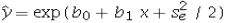<strong>For the log-log model ln(y)= β<sub>0</sub> + β<sub>1</sub>ln(x)+ ε,the predicted value of y is computed by ________________.</strong> A) B) C) D)