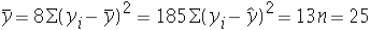 Consider the following information regarding a response variable y and an explanatory variable x. a.Calculate b<sub>0</sub> and b<sub>1</sub>. b.What is the sample regression equation? Predict y if x equals 10. c.Calculate the standard error of the estimate. d.Calculate and interpret the coefficient of determination.