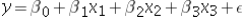 The regression equation is   .Use given coefficients,x<sub>1</sub>,x<sub>2</sub>,andx<sub>3</sub>,to compute the value of   .The standard error of the estimate,   ,is a point estimate of the standard deviation of a random error,and it is computed as   .The coefficient of determination is the proportion of the variation in the response variable that is explained by the sample regression equation,and it is computed as   .The value of   defines an unexplained part of variation.