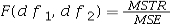 <strong>Which of the following is a correct formula for the test statistic for a one-way ANOVA test?</strong> A) B) C) D)