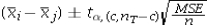 <strong>Tukey's 100(1 −α)% confidence interval for the difference between two population means μ<sub>i</sub> - μ<sub>j</sub> for unbalanced data is given by ____________________.</strong> A) B) C) D)