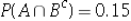 <strong>Let ,and .Compute P(A).</strong> A) 0.15 B) 0.30 C) 0.45 D) 0.50
