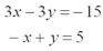 Solve the following set of equations graphically: