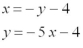 Solve the following set of equations graphically: