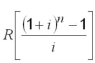 Evaluate and calculate to the cent: for R = $550, i = 0.085, n = 3
