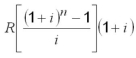 Evaluate and calculate to the cent: for R = $910, i = 0.1038129, n = 4