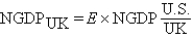 <strong>Define E = $/£ as the dollar/pound exchange rate and As the United Kingdom's nominal GDP;then ,the United Kingdom's nominal GDP in dollars,is given by:</strong> A) . B) . C) . D) . E)none of the above