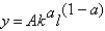 Suppose k,l,and A grow at constant rates given by , ,and .The growth rate of y if is .