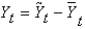 Defining Yt as current output, as potential output,and as short-run fluctuations,the relationship between the three can be written as .