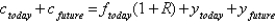 <strong>The intertemporal budget constraint is written as:</strong> A)   . B)   . C)   . D)   . E)   . <div style=padding-top: 35px> 
