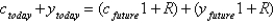 <strong>The intertemporal budget constraint is written as:</strong> A)   . B)   . C)   . D)   . E)   . <div style=padding-top: 35px> 