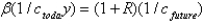 <strong>With logarithmic utility,the Euler equation is given by:</strong> A)   . B)   . C)   . D)   . E)(   . <div style=padding-top: 35px> 