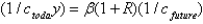<strong>With logarithmic utility,the Euler equation is given by:</strong> A)   . B)   C)   . D)either c or e E)   . <div style=padding-top: 35px> 