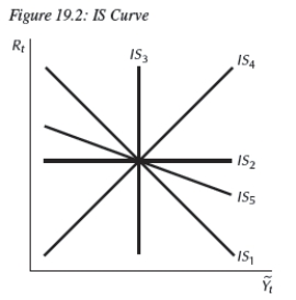 <strong> Consider Figure 19.2.If __________ is the IS curve without the interest rate gap,__________ is the IS curve that includes the interest rate gap.</strong> A)IS2;IS5 B)IS1;IS4 C)IS1;IS5 D)IS1;IS3 E)IS3;IS5