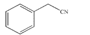 Draw the structure of the alkyl bromide starting material necessary to react with a cyanide ion to produce the molecule shown.