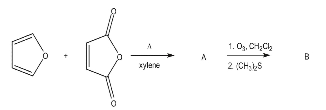 Draw the lettered intermediates and products in the following synthetic sequence.Indicate the correct stereochemistry as needed.