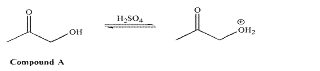 For compound A, in acid, it is the hydroxyl oxygen that is protonated to a greater extent than the carbonyl oxygen. However, for compound B in acid, it is the carbonyl oxygen that is protonated to a greater extent than the hydroxyl oxygen. Explain the difference in these results.
