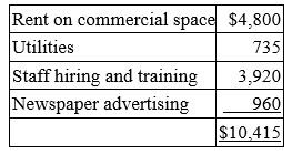 Vane Company, a calendar year taxpayer, incurred the following expenditures in the preoperating phase of a new health and fitness center. Which of the following statements is true?