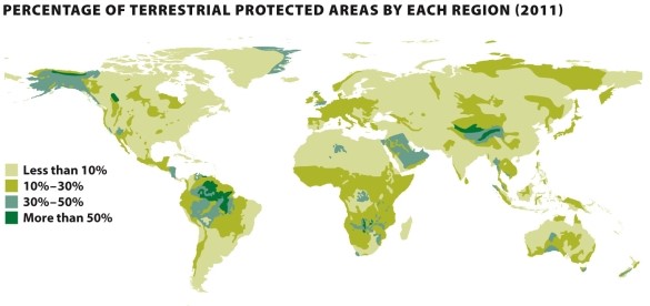 Infographic 13.6, -In Infographic 13.6, South America has large amount of protected areas. Why do you think these protected areas are especially important to the biodiversity of Earth?