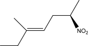 <strong>What is the IUPAC name for the following molecule? </strong> A)(R,Z )-5-Methyl-2-nitrohept-4-ene B)(S,Z )-3-Methyl-6-nitrohept-3-ene C)(S,E )-3-Methyl-6-nitrohept-3-ene D)(R,Z )-3-Methyl-6-nitrohept-3-ene E)(R,E )-3-Methyl-6-nitrohept-3-ene