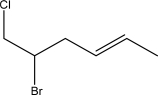 <strong>What is the IUPAC name for the following molecule? </strong> A)(E )-2-Bromo-1-chlorohex-4-exe B)(Z )-2-Bromo-1-chlorohex-4-exe C)(Z )-1-Chloro-2-bromohex-4-exe D)(Z )-5-Bromo-6-chlorohex-2-ene E)(E )-5-Bromo-6-chlorohex-2-ene