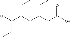 <strong>What is the IUPAC name for the following molecule? </strong> A)6-Chloro-3,5-diethylhelptanoic acid B)3-Chloro-4,6-diethylheptanoic acid C)3-Chloro-4,6-diethyloctanoic acid D)6-Chloro-3,5-diethyloctanoic acid E)1-Chloro-1,3,5-triethyloctanoic acid