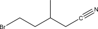<strong>What is the IUPAC name for the following molecule? </strong> A)1-Bromo-3-methylbutanecyanonitrile B)1-Bromo-3-methylbutanenitrile C)5-Bromo-3-methylbutanenitrile D)1-Bromo-3-methylpentanenitrile E)5-Bromo-3-methylpentanenitrile