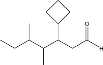<strong>What is the IUPAC name for the following molecule? </strong> A)3-Cyclobutyl-4,5-dimethylheptanal B)2-Cyclobutyl-3,4-dimethylheptanal C)5-Cyclobutyl-3,4-dimethylheptanal D)5-Cyclobutyl-3,4-dimethylheptanone E)2-Cyclobutyl-3,4-dimethylheptanone