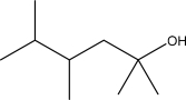 <strong>What is the IUPAC name for the following molecule? </strong> A)2,4,5-Trimethylhexanol B)2,4,5-Trimethylhexan-2-ol C)2,2,4,4-Tetramethylpentan-1-ol D)2,3,5,-Trimethylhexan-2-ol E)None of the above