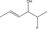 <strong>What is the IUPAC name for the following molecule? </strong> A)(E )-5-Fluorohex-2-en-4-ol B)(Z )-5-Fluorohex-2-en-4-ol C)(E )-2-Fluorohex-4-enol D)(Z )-2-Fluorohex-4-en-3-ol E)(E )-2-Fluorohex-4-en-3-ol
