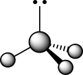 <strong>How does the presence of the lone pair affect the geometry of the central atom in the following molecule? I The lone pair is attracted to the nuclei of the three substituents,creating larger bond angles. II The lone pair repels the three sets of covalently bonded electrons. III The lone pair has no bearing whatsoever on the VSEPR geometry at the central atom. IVThe bond angles are smaller than a traditional tetrahedral bond angle due to lone pair repulsion.</strong> A)I B)II C)III D)IV E)II and IV