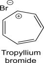 Tropyllium bromide is an ionic organic compound that is soluble in water but not in diethyl ether.What is the hybridization of the positively charged carbon in tropyllium bromide? Do you expect the carbon framework to be planar? Justify your response using an orbital diagram.