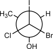 Which substituents are gauche to each other?  