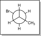 How many degrees does the front carbon have to be rotated clockwise to result in a gauche conformer?