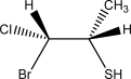 Draw the Newman projection that corresponds to the following species.