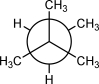 How many CH<sub>3 </sub><font face=symbol></font>CH<sub>3</sub> gauche interactions are present in the following Newman projection?