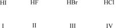 <strong>Which of the following molecules is most acidic? </strong> A)I B)II C)III D)IV E)All have the same acidity.