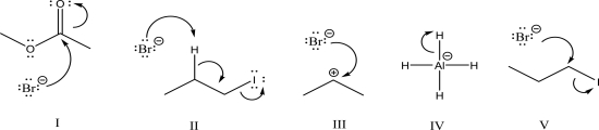 <strong>Which of the following is an S<sub>N</sub>2 step? </strong> A)I B)II C)III D)IV E)V
