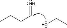 Explain what is wrong with the following mechanism step,and provide an alternative way in which the two species could react.