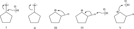 Which of the following steps could be found in an S<sub>N</sub>1 mechanism?  