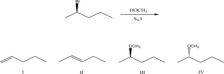 What is the most likely product of the following S<sub>N</sub>1 reaction?