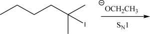 Draw a detailed free energy diagram for the following S<sub>N</sub>1 reaction.Include and label the overall reactants,the overall products,the intermediate(s),the axis,and the transition state(s).  <div style=padding-top: 35px> 