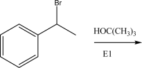 Draw a detailed free energy diagram for the following E1 reaction.Include and label the overall reactants,the overall products,the intermediate(s),the axis,and the transition state(s).  <div style=padding-top: 35px> 
