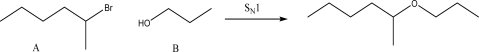 For the following S<sub>N</sub>1 reaction,what would happen to the rate if the concentration of B was quadrupled?  <div style=padding-top: 35px> 