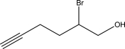 Show how the following halohydrin can be synthesized from an epoxide.  <div style=padding-top: 35px> 
