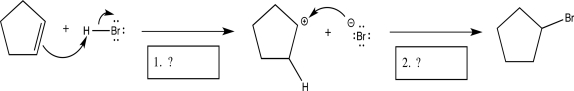 <strong>Identify the two elementary steps (in order)in the mechanism below. </strong> A)Electrophilic addition, proton transfer B)Electrophilic elimination, coordination C)Nucleophilic addition, electrophilic addition D)Coordination, nucleophilic addition E)Electrophilic addition, coordination
